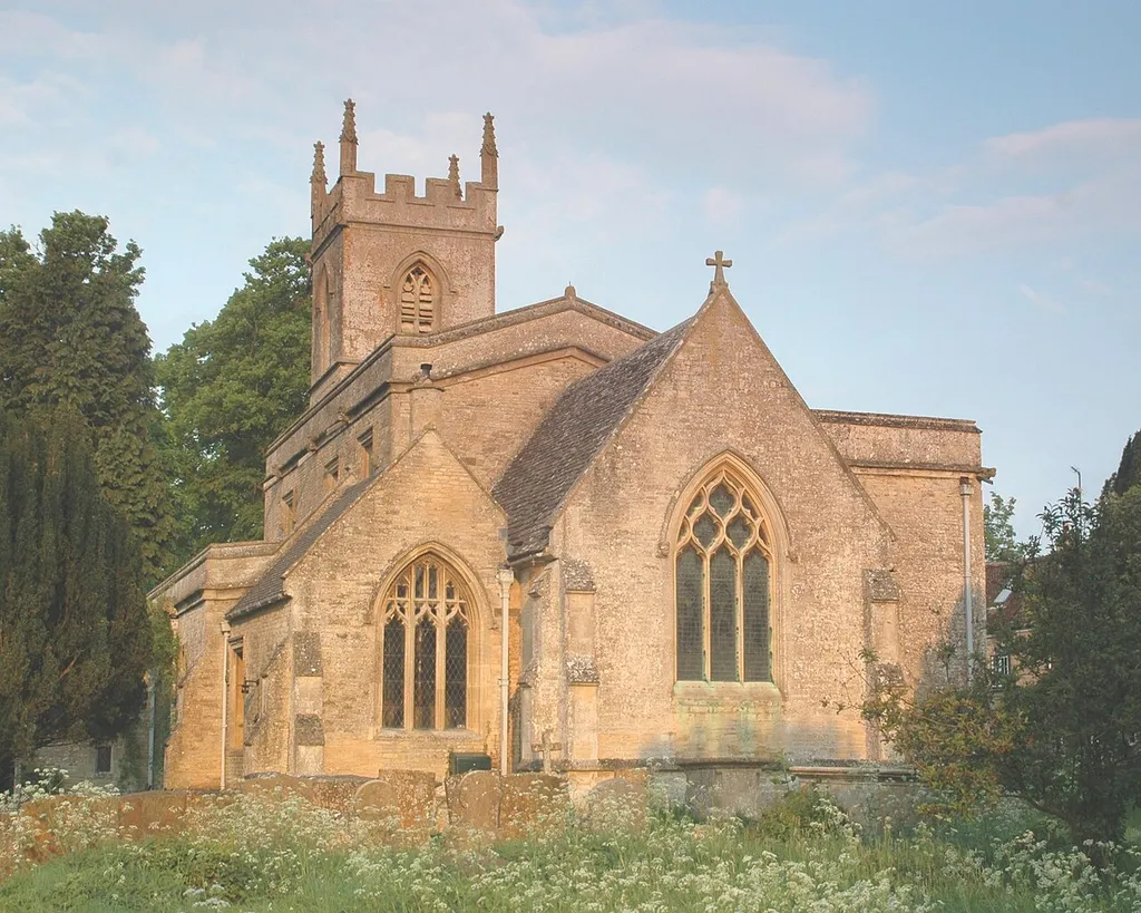 St Nicholas' parish church, Chadlington, Oxfordshire, viewed from the east.