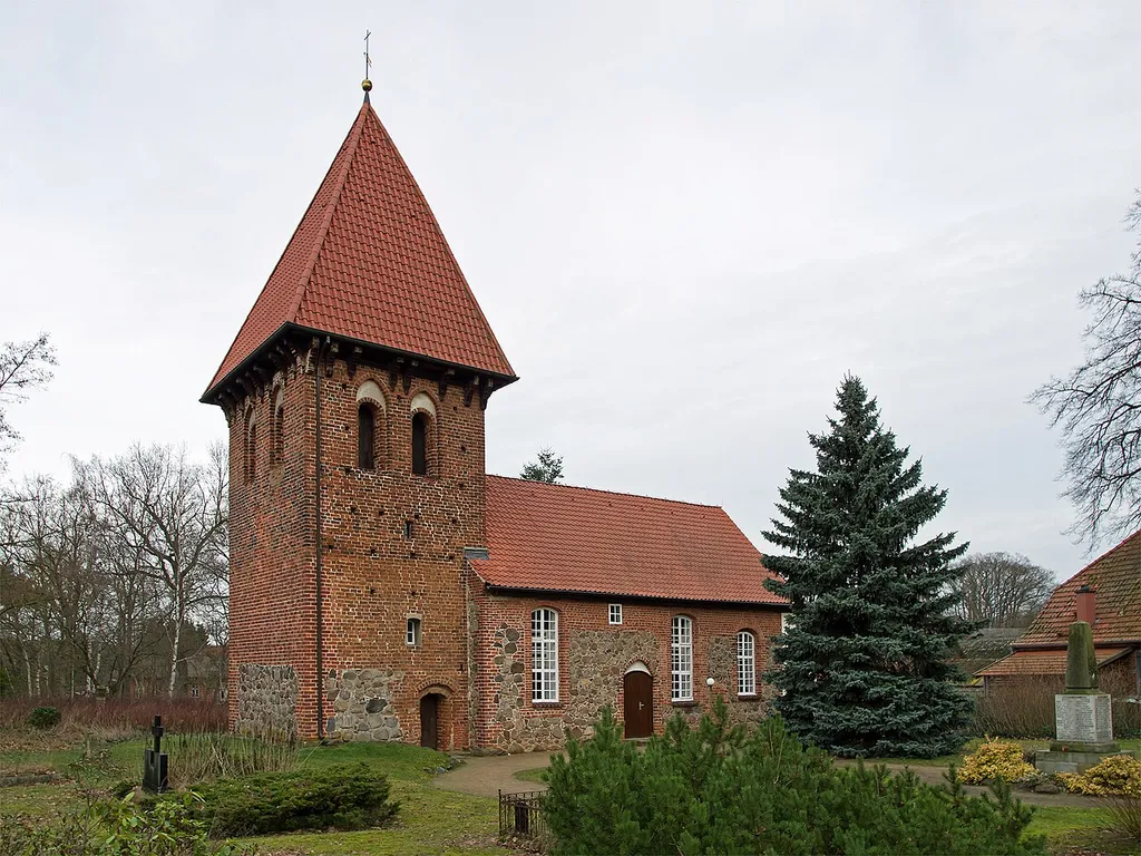 Church of the small village Zebelin (district Lüchow-Dannenberg, northern Germany).