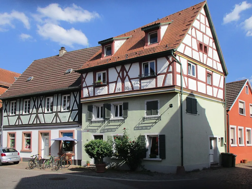 Denkmalgeschütztes Fachwerkhaus an der Kirchenstraße 14 in Ladenburg