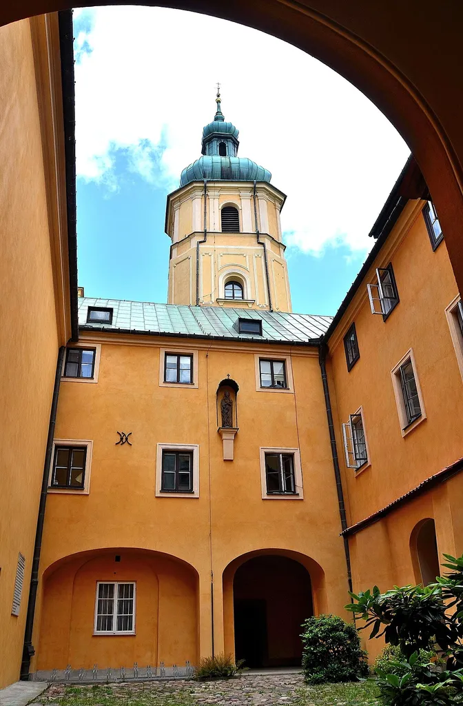 Monastery courtyard adjacent to St. Martin's Church in Warsaw