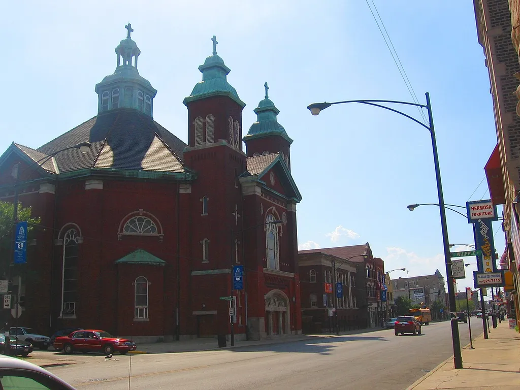 Our Lady of Tepayec church on Cermak Road, Chicago, Illinois. Sorry for the relatively bad quality. The sun was in a bad position when I reached the church.
