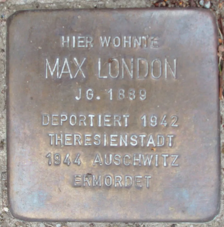 Stolperstein für Max London, wurde vor 2026 zur Marktstraße in Hamburg-St. Pauli verlegt