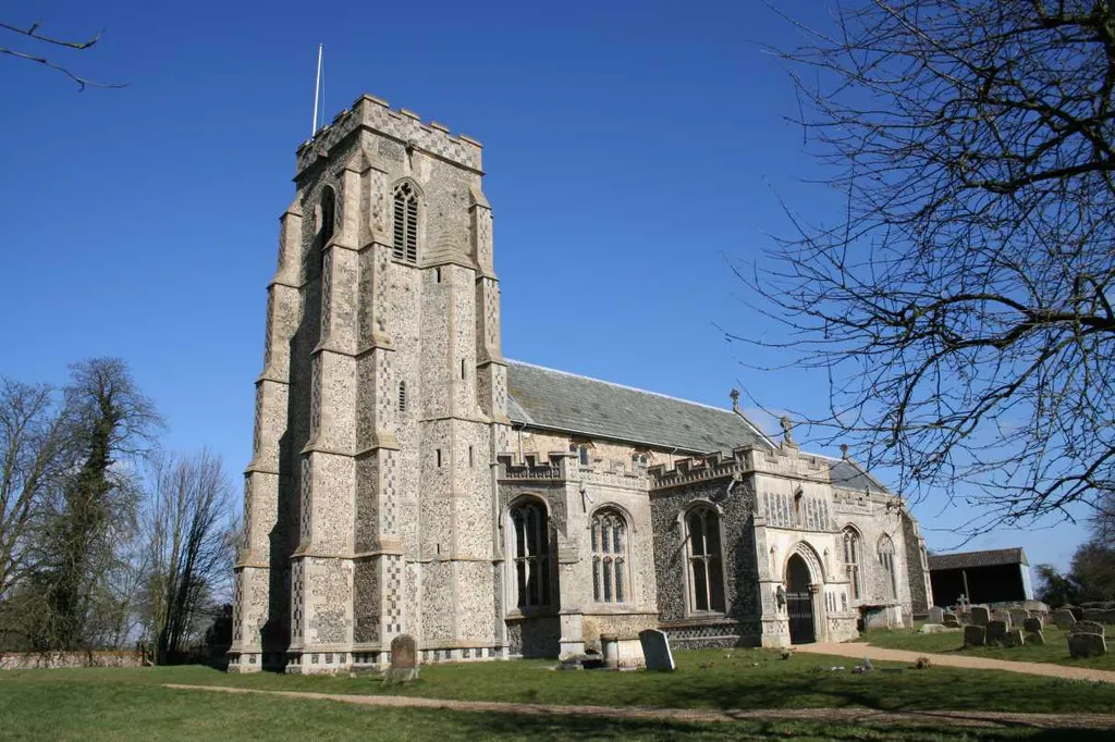 St Peter's parish church Cockfield, Suffolk, seen from the south
