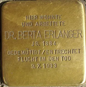 Stolperstein dedicated to Berta Erlanger