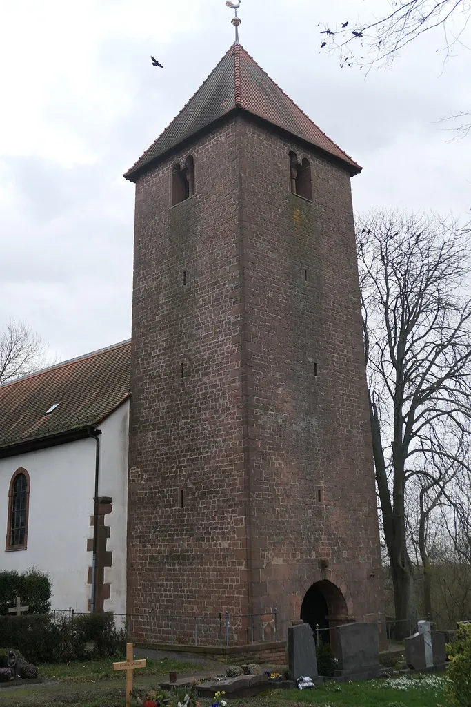 Romanesque church towers in Rhineland-Palatinate Wollmesheim ehemals St. Mauritius, Westturm 1094–1105 Portal