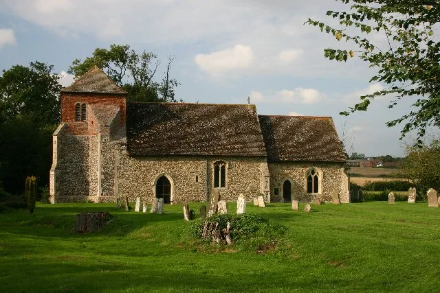 St Mary's parish church, Gedding, Suffolk, seen from south-southeast