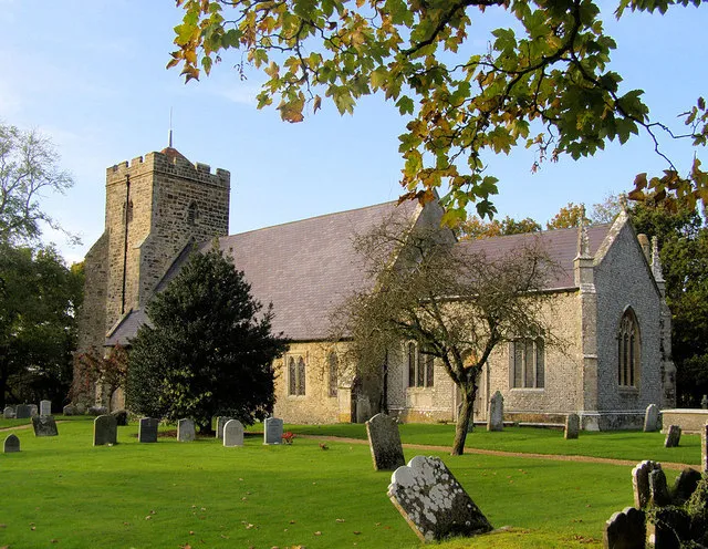 All Saints' parish church, Laughton, East Sussex, seen from the southeast