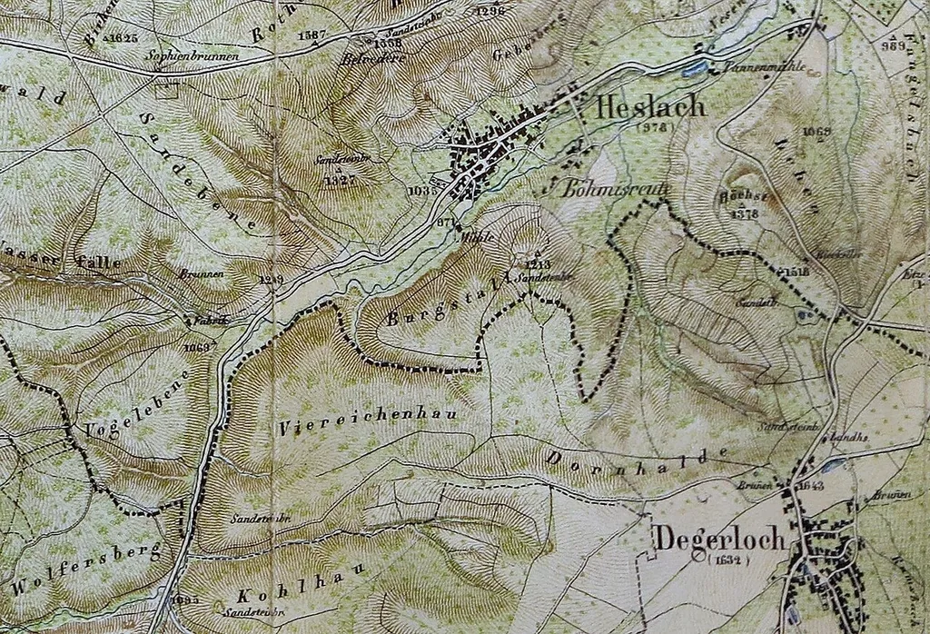 Ausschnitt aus einem gestitchten Foto der Karte aus Beschreibung des Stadtdirections-Bezirkes Stuttgart, Stuttgart 1856