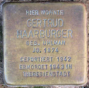 Stolperstein dedicated to Gertrud Haarburger