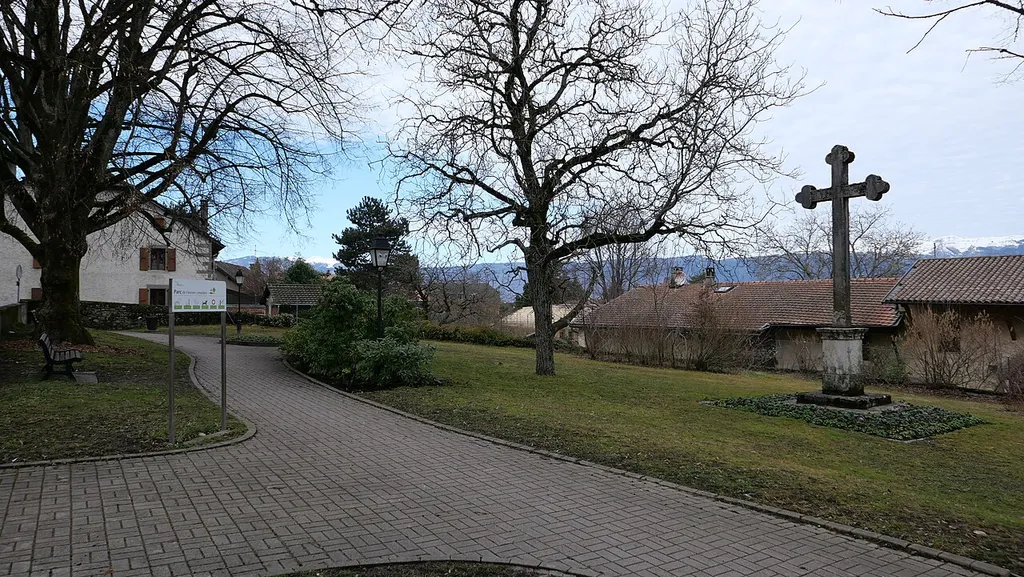 Former cemetery of the Saint Maurice church in Bernex, Switzerland