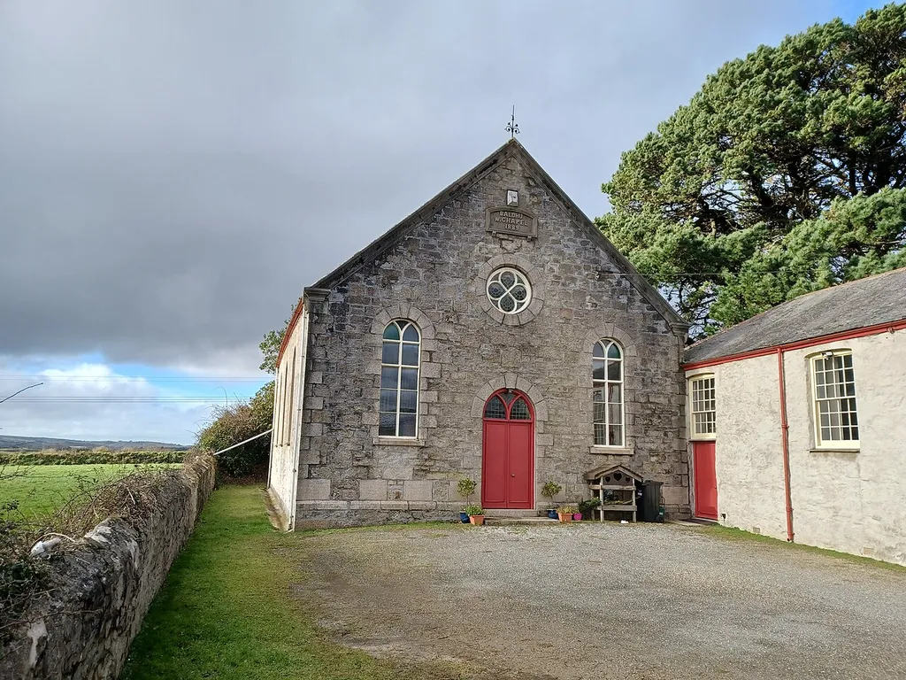 Baldhu Christian Chapel, Baldhu, Cornwall, England. Early 19th century with 1889 inscription. Grade II listed.