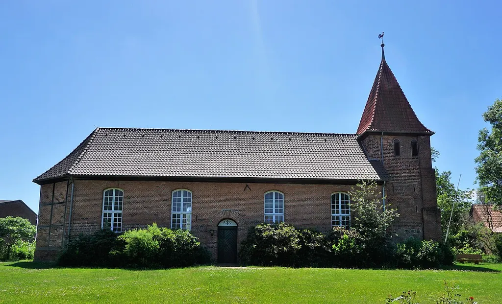 Northern view of the Saint Vitus Church in Reinstorf, district of Lüneburg.