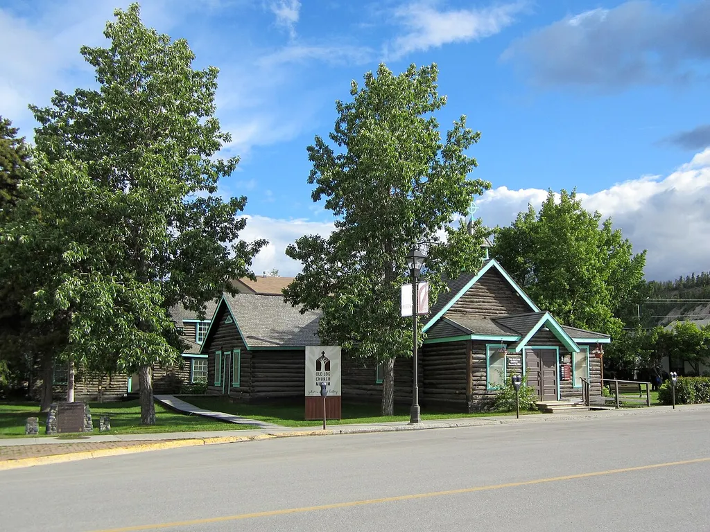 The Old Log Church Museum in Whitehorse, Yukon.