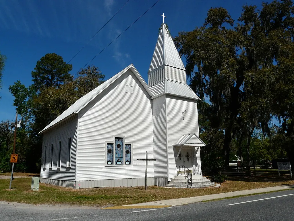 Worthington Springs Community Church on Florida State Road 121 at SW 37th Trail in Worthington Springs, Florida.