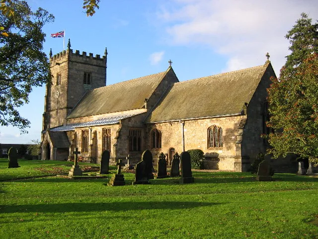 St Peter's Church, Hutton Cranswick, East Riding of Yorkshire, England.This view of the church looking NW from TA024533 which serves both Hutton and Cranswick.