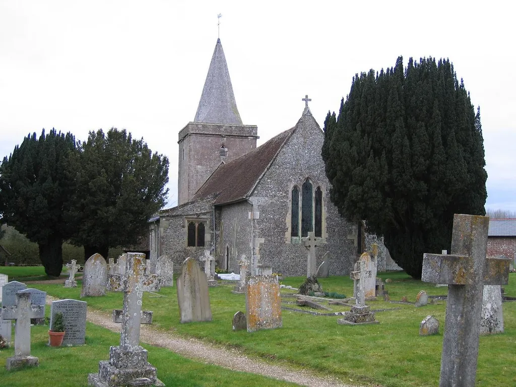 St Peter's parish church, Goodworth Clatford, Hampshire, seen from the east