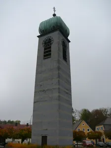 Kirchturm des Vorgängerbaus der heutigen Katholische Kirche St. Elisabeth