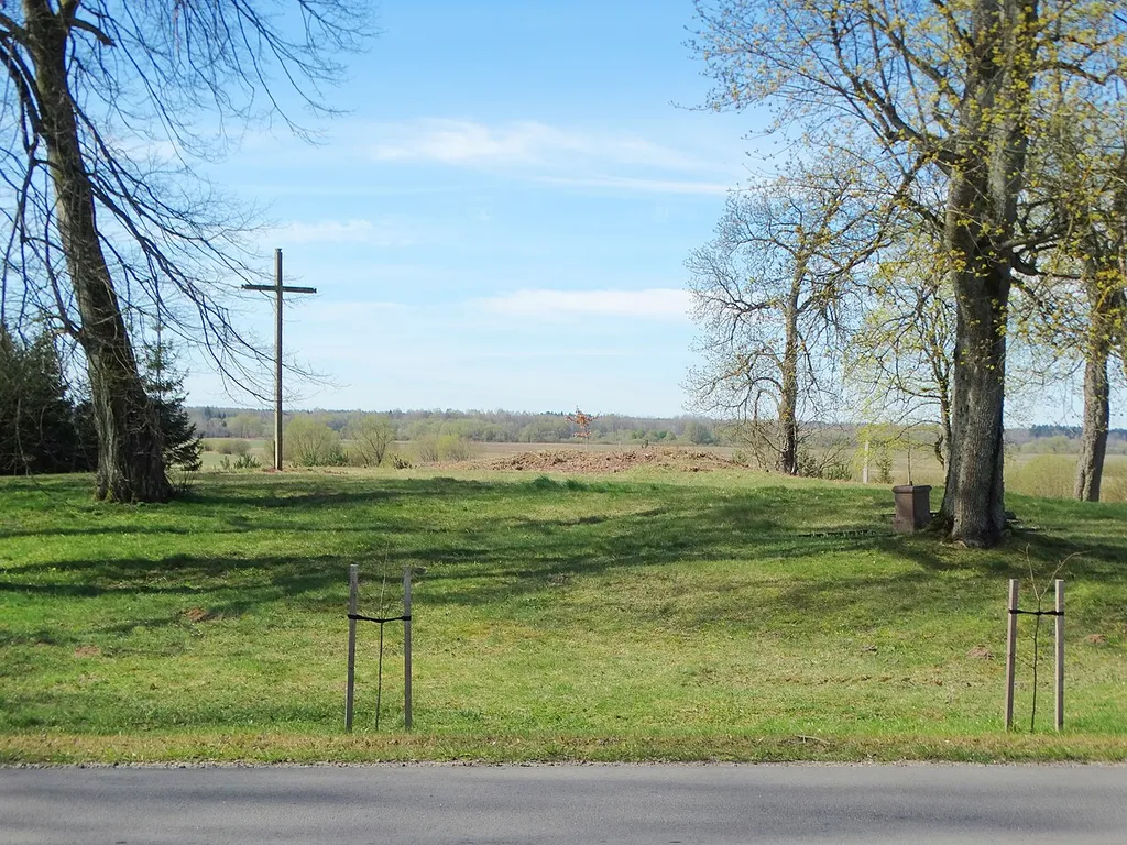Memorial cross for the Lutheran Churchh, Viešvilė, Jurbarkas District, Lithuania