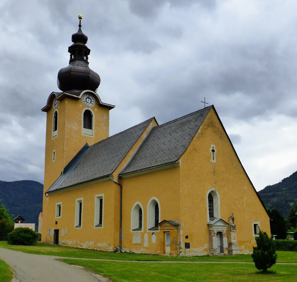 This media shows the protected monument with ObjektID 57564 in Austria. (Commons, de, Wikidata) Pfarrkirche Scheifling