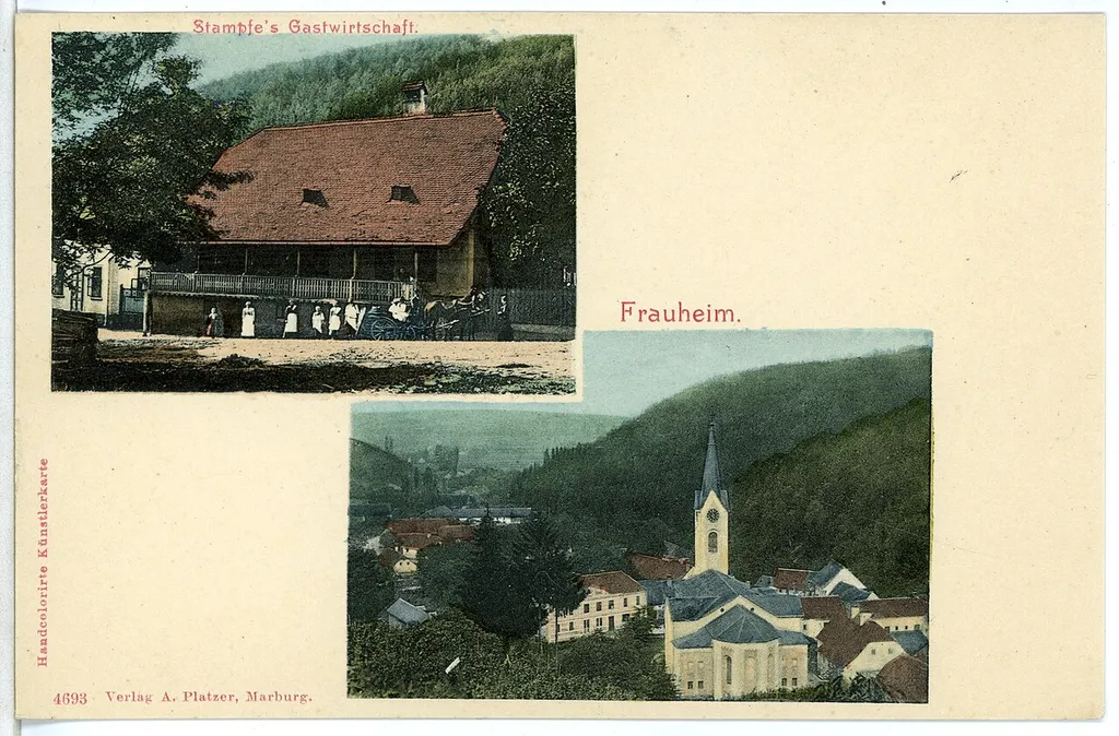 Frauheim; Kirche und Gastwirtschaft
