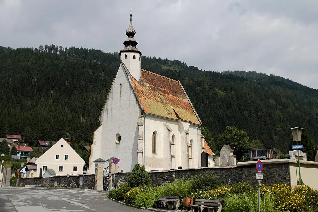 Cemetery church St. Anne and cemetery wall in Murau.