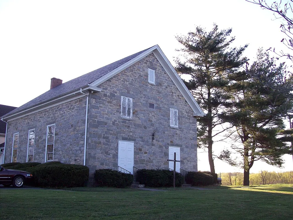 The Church sits on the corner of Craig's Corner Road and Rock Run Road. It was built in 1843. A view of the Church on the morning of April 8, 2012.