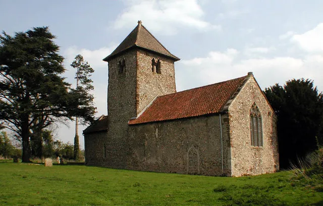 All Saints' parish church, Newton by Castleacre, Norfolk, seen from the west