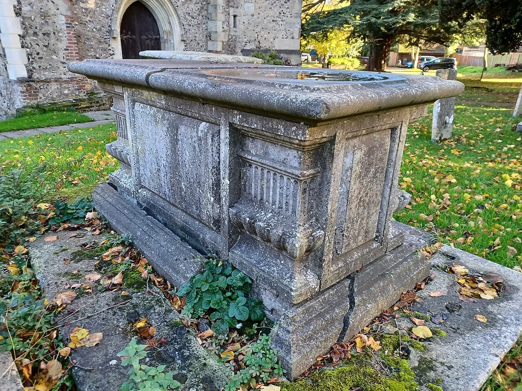 Carpenter family chest tomb, St. Mary's churchyard, Redbourn, Hertfordshire, England. Mid-18th century. Grade II listed.