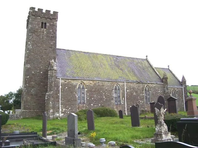 St John's parish church, Pontsiân, Ceredigion, Wales. The church is about a half-mile north of the village on the B4459 road.