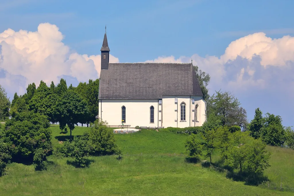 South view of the Magdalenabergkirche in Bad Schallerbach, Upper Austria.