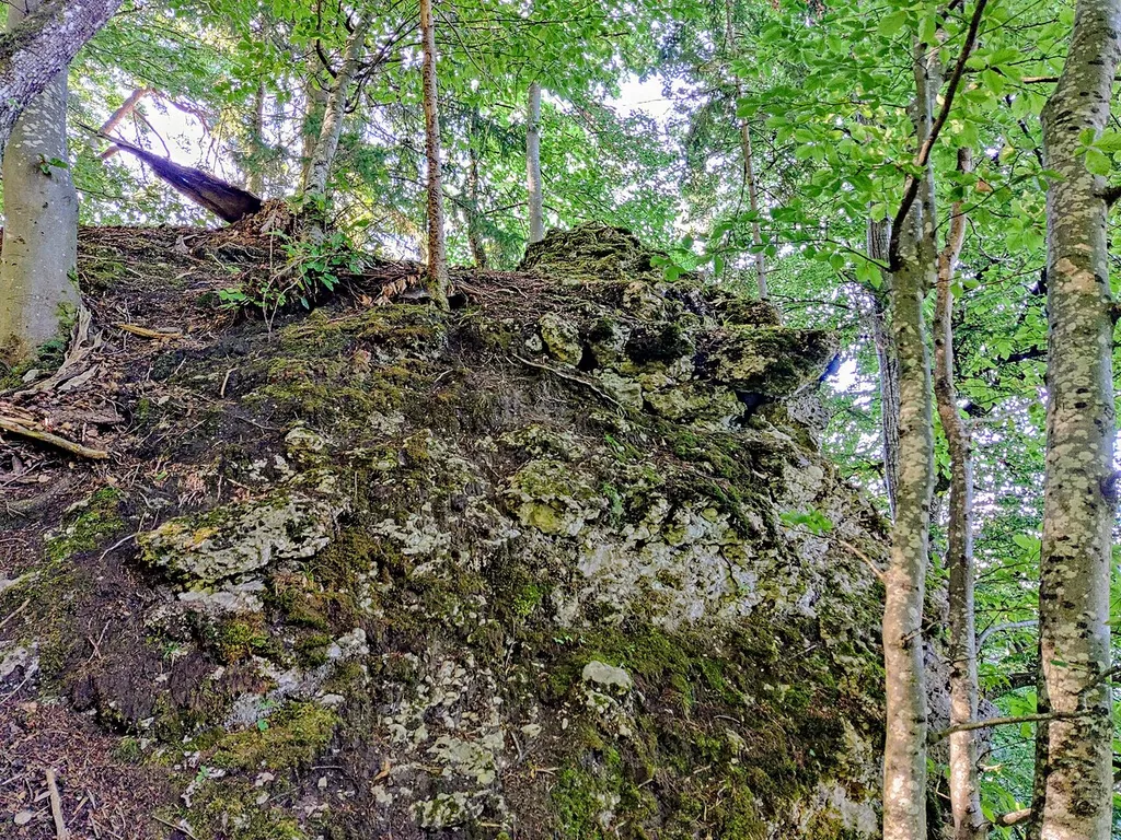 Burgstall Altgrafenstein, Gemeinde Grafenstein, Kärnten Ostseite der Hauptburg