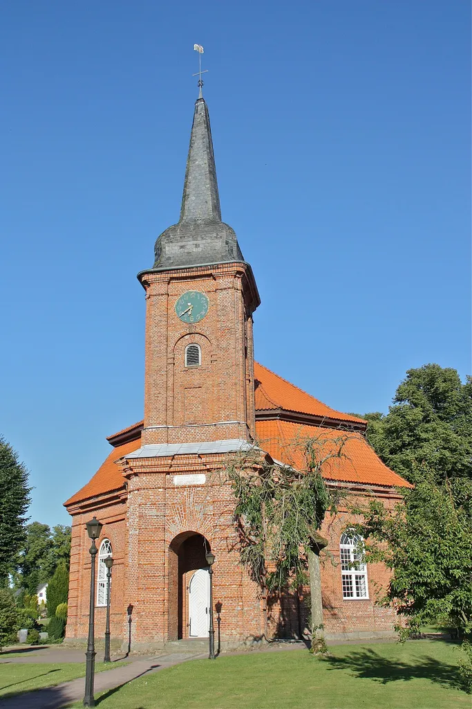 Catherinechurch in Großenaspe, Schleswig-Holstein, Germany. View from the west.
