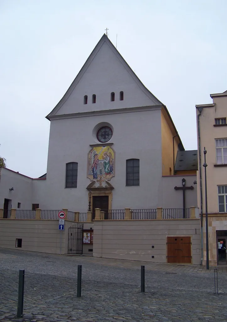 Olomouc, Olomouc District, Olomouc Region, Czech Republic. Dolní náměstí, church of the Annunciation of the Virgin Mary.