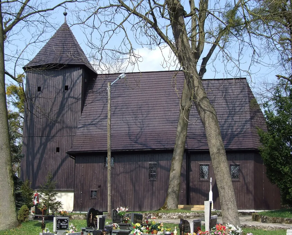 Wooden church in village Bąków (Bankau), Silesia