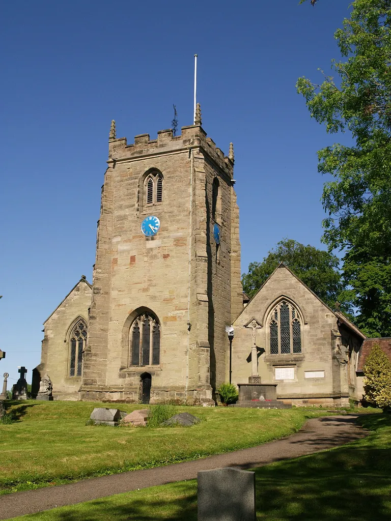 View of west end of St Mary Magdalene's Church, Lillington, Warwickshire.