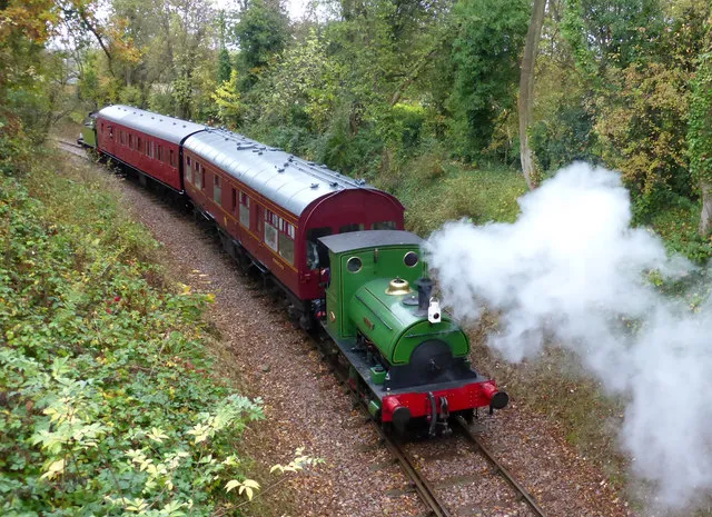 The Mountsorrel Quarryman inaugural trains. First public steam trains on this mineral branch. The train is heading away back to Mountsorrel Station and at this end is Peckett 0-4-0ST No. 2012 built in 1941 and now named Teddy after the late Reverend Teddy Boston of Cadeby. At the other end is 1891 built NER H class.