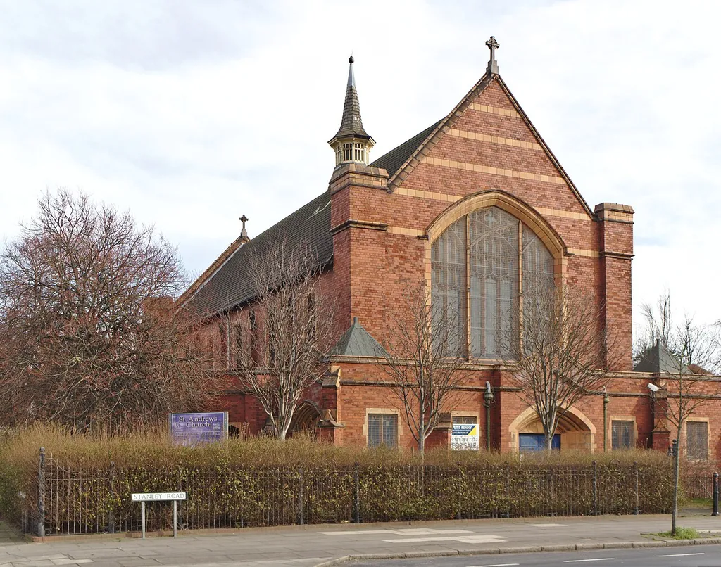 North side and west end of St Andrew's, Stanley Road, Litherland