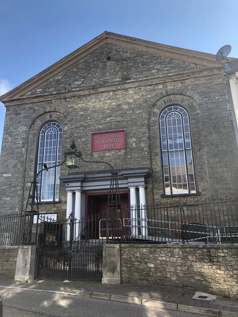 The Methodist church in Bandon, County Cork, Ireland, as seen from Bridge Street.