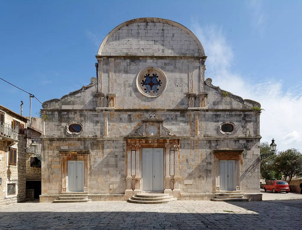 Church of St. Stephen, Stari Grad, Hvar. West elevation.