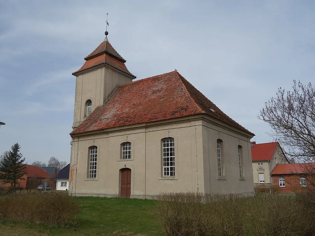 South-eastern view of church in Groß Haßlow, Wittstock municipality, Ostprignitz-Ruppin district, Brandenburg state, Germany