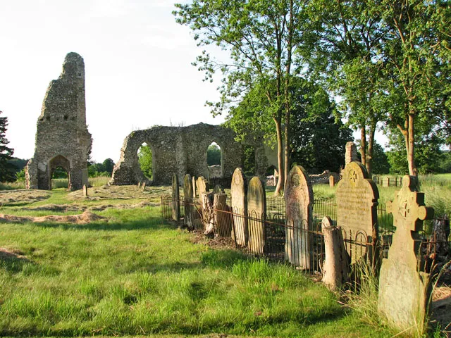 The ruins of St Margaret's church in West Raynham