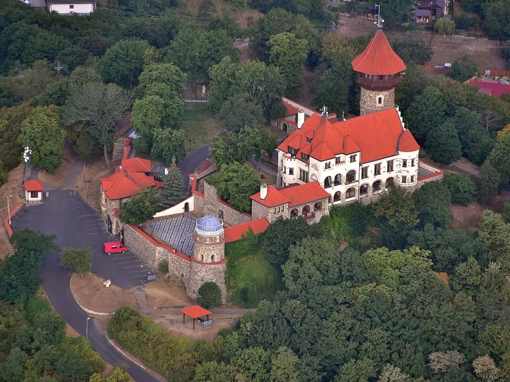 Burg Hněvín, Luftaufnahme (2018)