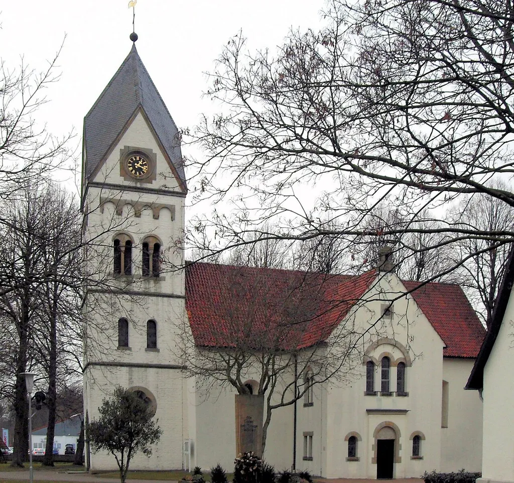 Südwestseite der evangelischen Kirche in Wersen, Gemeinde Lotte