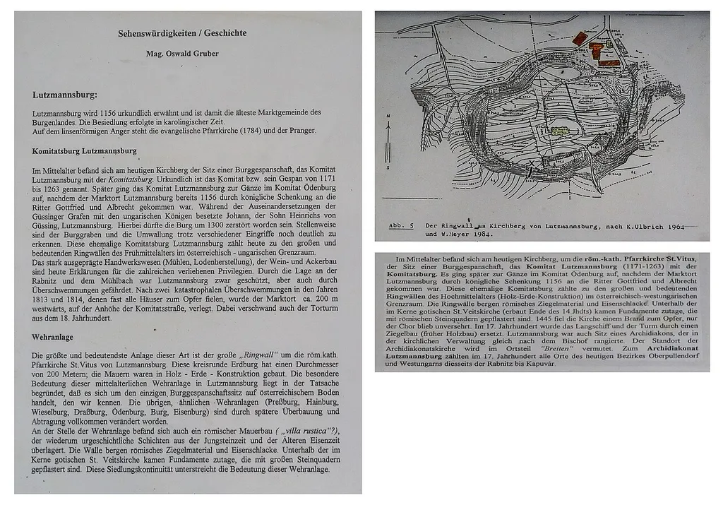 Description of the Komitatsburg in Lutzmannsburg, Burgenland, Austria