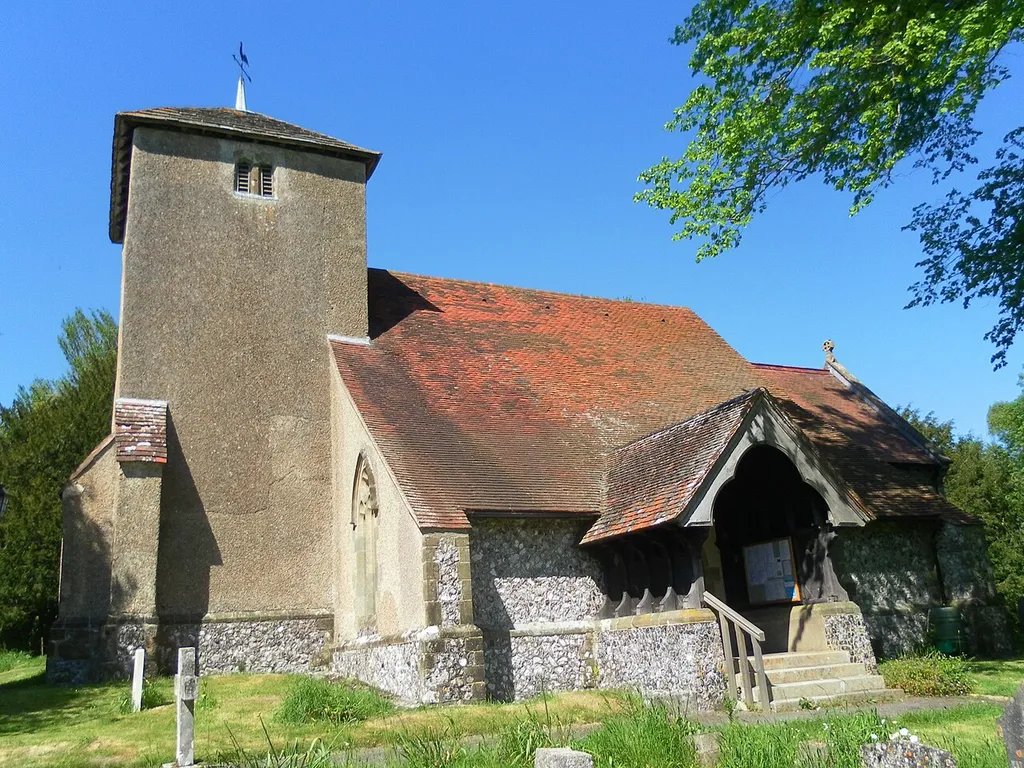 St Catherine of Siena's Church, Cocking, District of Chichester, West Sussex, England. The Anglican parish church of Cocking. Listed at Grade I by English Heritage (NHLE Code 1026062)