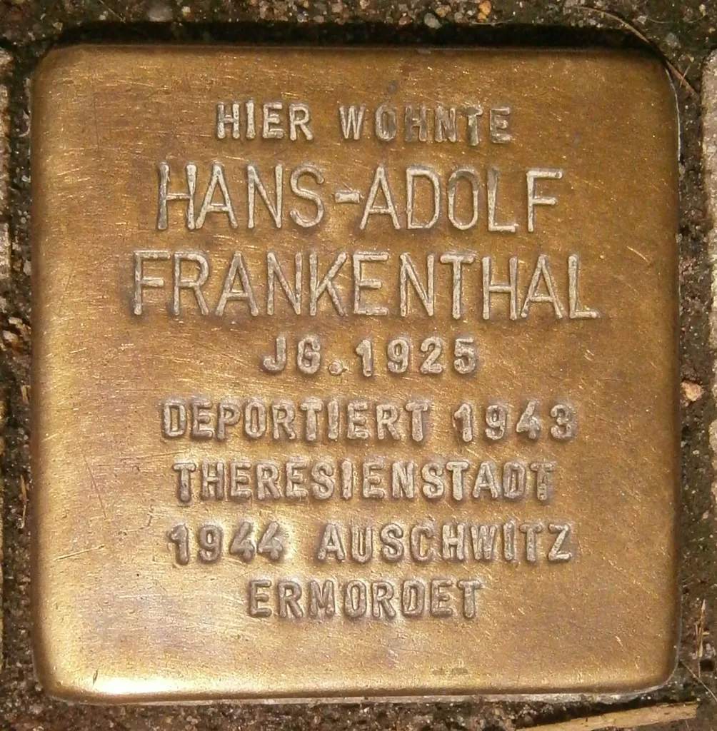 Stolperstein dedicated to Hans-Adolf Frankenthal