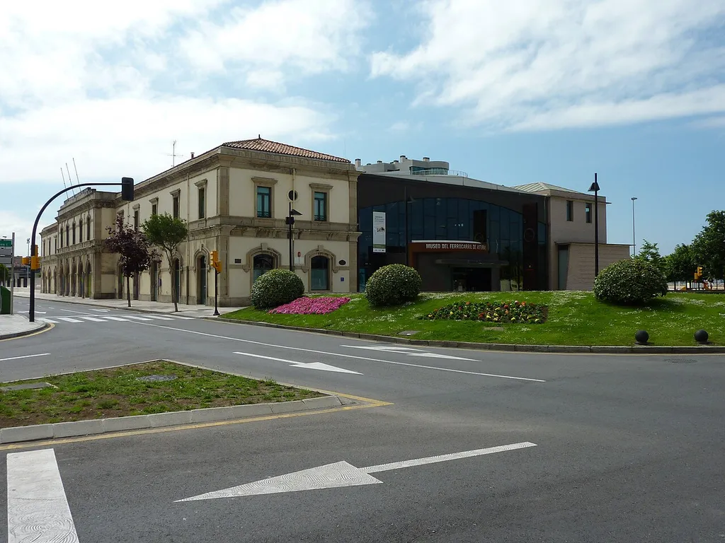 Old Railway station Gijón in Asturias, Spain. Holding the Railway museum of Asturias, Museo del Ferrocarril de Asturias.