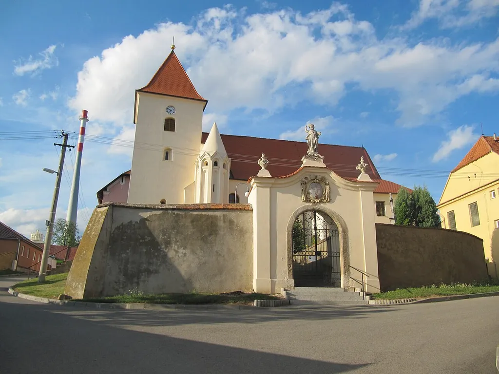 Hodonice in Znojmo District, Czech Republic. Church of St. James the Greater.