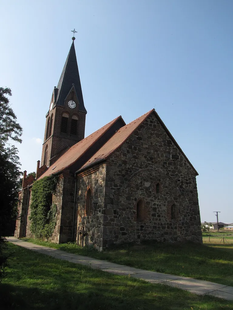 Rural church of Borgisdorf, Gem. Niederer Fläming, Lkr. Teltow-Fläming, Brandenburg, Germany, view from east