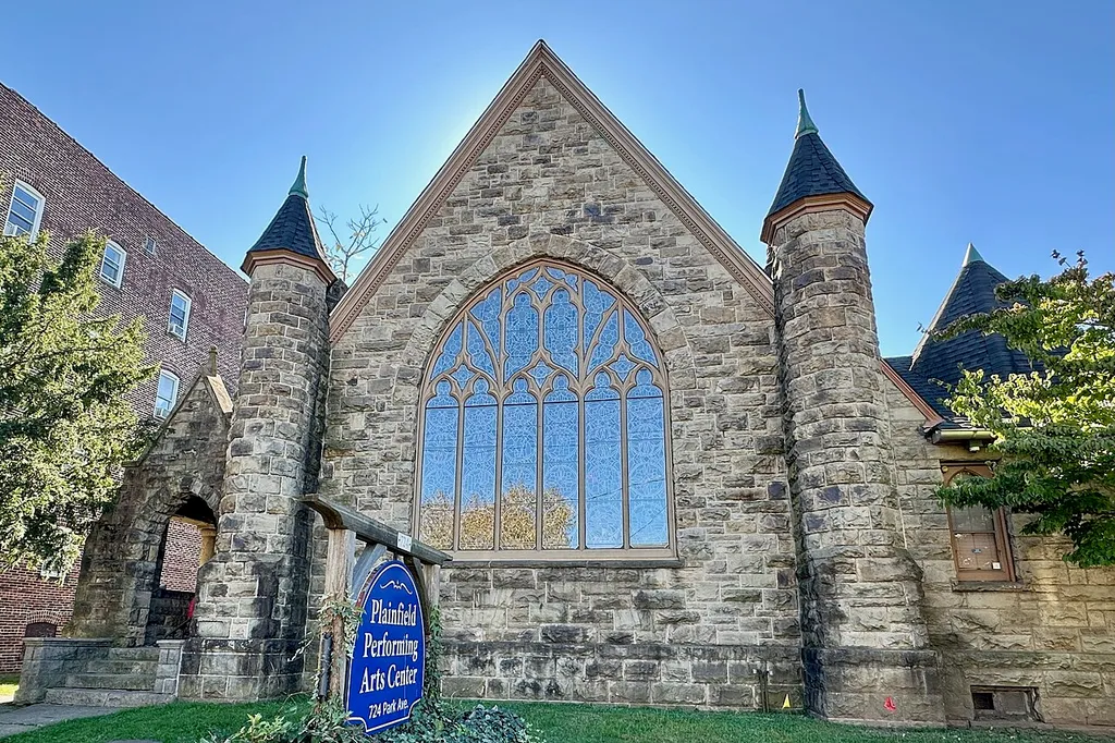 The former All Souls Church, now the Plainfield Performing Arts Center, in Plainfield, New Jersey.